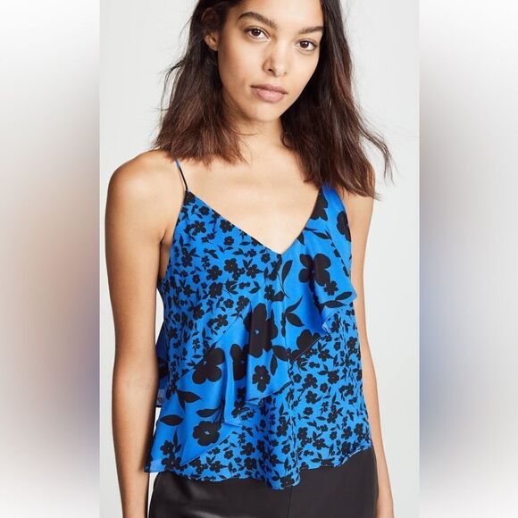 Alice + Olivia Lavonia Asymmetrical Draped Tank Size SP - Picture 1 of 8